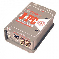 Radial JPC  активный дибокс для звуковых карт и A/V, вход 2x RCA, сквозн. кан. 2x RCA, выход 2x XLR