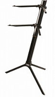 QUIK LOK SL911BK двухуровневая наклонная стойка для клавишных ш. 30 см, в. 66-109 см, нагрузка до 20 кг, чёрный. С чехлом.