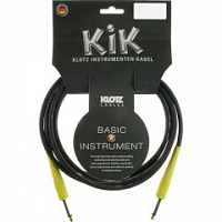 KLOTZ KIKC6.0PP5 готовый инструментальный кабель, чёрн., прямые разъёмы KLOTZ Mono Jack (жёлтого цвета), дл. 6 м