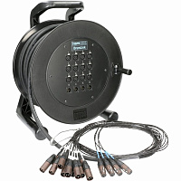 KLOTZ C12/4M30 мультикор на катушке, 12 входов XLR, 4 выхода XLR, разъемы Amphenol, длина 30 m