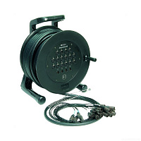 KLOTZ C16/4M25 мультикор на катушке, 16 входов XLR, 4 выхода XLR, разъемы Amphenol, длина 25 m