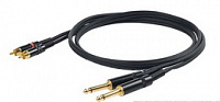 Proel CHLP310LU5 - сценич. кабель, 6,3 х 2 джек моно <-> 2х RCA male, длина - 5м