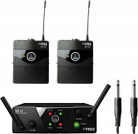 AKG WMS40 Mini2 Instrumental Set US45AC (660.7/662.3МГц) инстр. радиосистема с приёмником SR40 Mini Dual и двумя портативными передатчиками