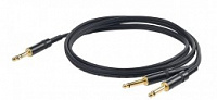 Proel CHLP210LU15 - сценич. кабель,  6.3 джек стерео <-> 6.3 х 2  джек моно, длина - 1,5м