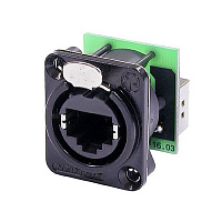 Neutrik NE8FDP-B - панельный двухсторонний разъем RJ45 , цвет чёрный