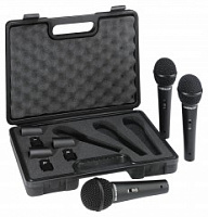 Behringer XM1800S - Динамические микрофоны (комплект из 3 шт.) с выключателем, в кейсе