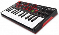 AKAI PRO MPK MINI PLAY USB миди клавиатура, 25 клавиш, 8 пэдов, 8 ручек, работа от батареек, встроенные динамики