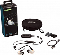 SHURE SE215-CL+BT2-EFS беспроводные внутриканальные Bluetooth наушники с одним динамическим драйвером, прозрачные.