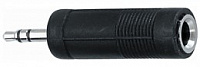 QUIK LOK AD16 адаптер, stereo mini jack male (3,5) x stereo jack female (6,3), чёрный