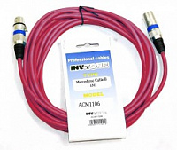 Invotone ACM1103/R - микрофонный кабель,  XLR M <-> XLR F длина 3 м (красный)