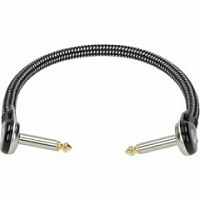 KLOTZ VINPAN0015 3 патч кабеля для соединения педалей 15 см, плоские разъёмы моно Jack KLOTZ, оболочка твид