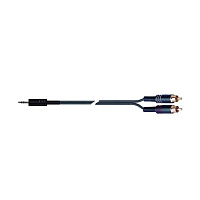 QUIK LOK STR612-2 BK компонентный кабель, разъёмы Stereo 3.5mm jack - 2 RCA, чёрный, 2 м