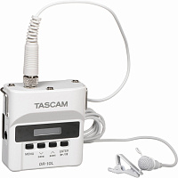TASCAM DR-10LW портативный рекордер с петличным микрофоном, цвет белый