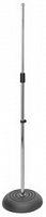 OnStage MS7201C - микрофонная стойка, прямая, круглое основание, регулируемая высота,хром