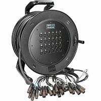KLOTZ C20/4M30 мультикор на катушке, 20 входов XLR, 4 выхода XLR, разъемы Amphenol, длина 30 m