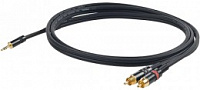 Proel CHLP215LU15 - сценич. кабель, 3.5 джек стерео <-> 2хRCA male, длина - 1.5м