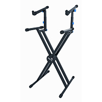 QUIK LOK QL742 Pro Series усиленная двухъярусная Х-образная стойка, в 101 см, нагрузка до 90 кг, сталь, чёрная