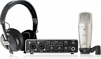 Behringer U-PHORIA STUDIO PRO набор для звукозаписи: USB-аудиоинтерфейс UMC202HD, конденс.микрофон C-1, наушники HPS5000