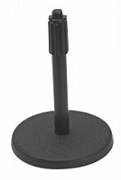 OnStage DS7200B - микрофонная стойка, прямая, круглое основание, регулируемая высота,черная