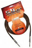 KLOTZ VIN-0450 59er готовый инструментальный кабель, длина 4,5 м, никелированные разъемы Mono Jack, оболочка твид